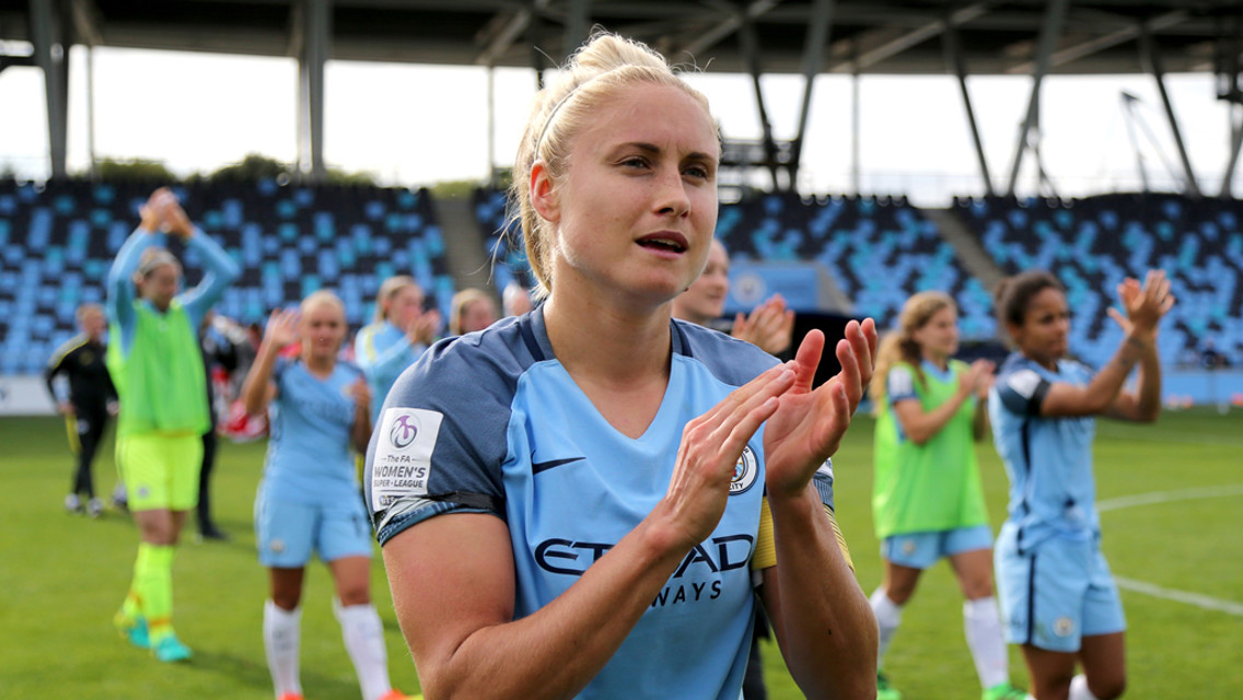 THE SKIPPER: Steph celebrates semi-final success