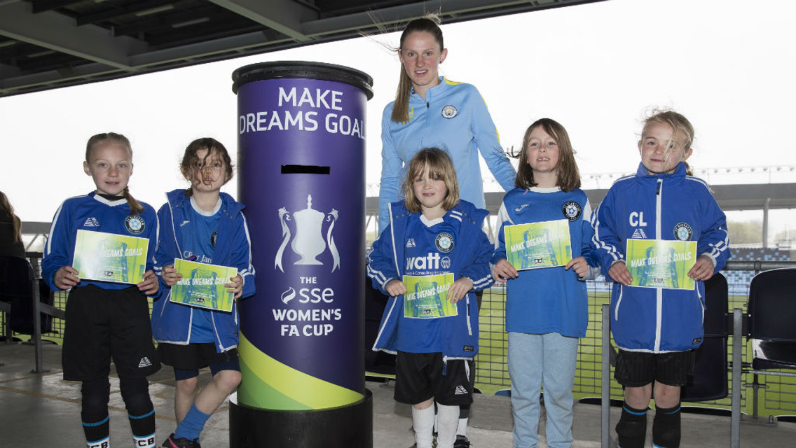 DREAMS: Abbie McManus with Man City Women fans.