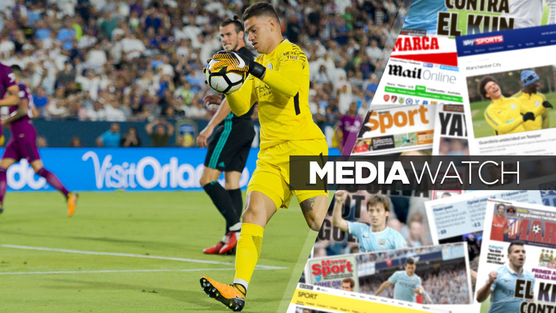 ON FORM: Ederson, along with City's other new signings, impressed the media out in the States.