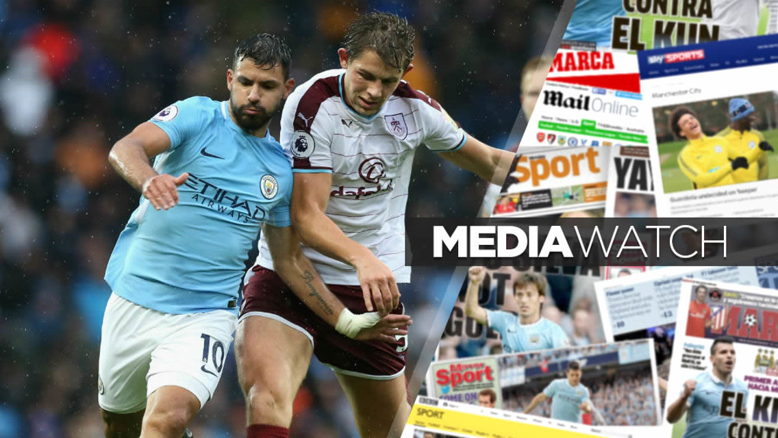 NEW NAME IN THE FRAME? Sergio Aguero battles with James Tarkowski