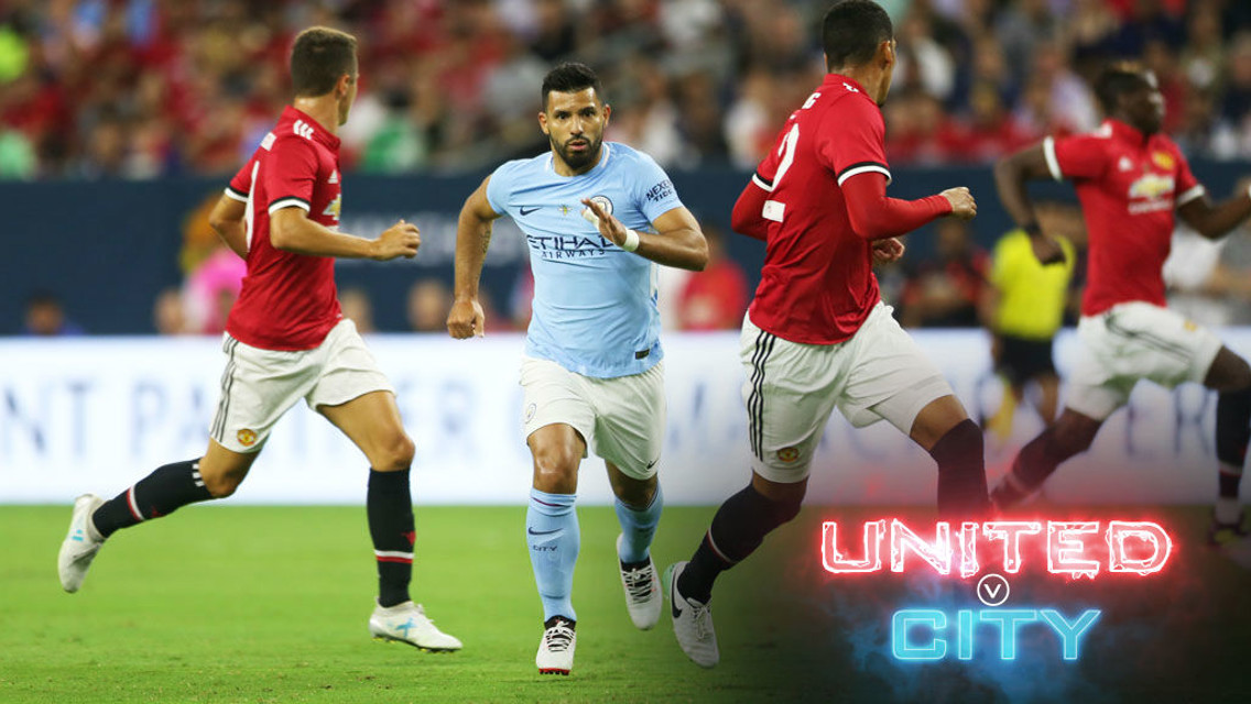 MOVEMENT: Sergio Aguero in action against United in pre-season.