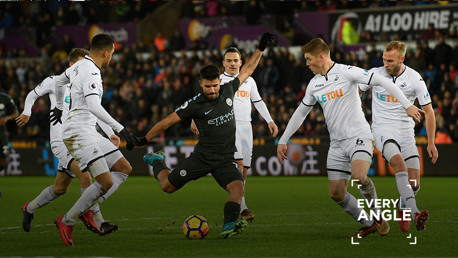 Sergio Aguero v Swansea: Every Angle