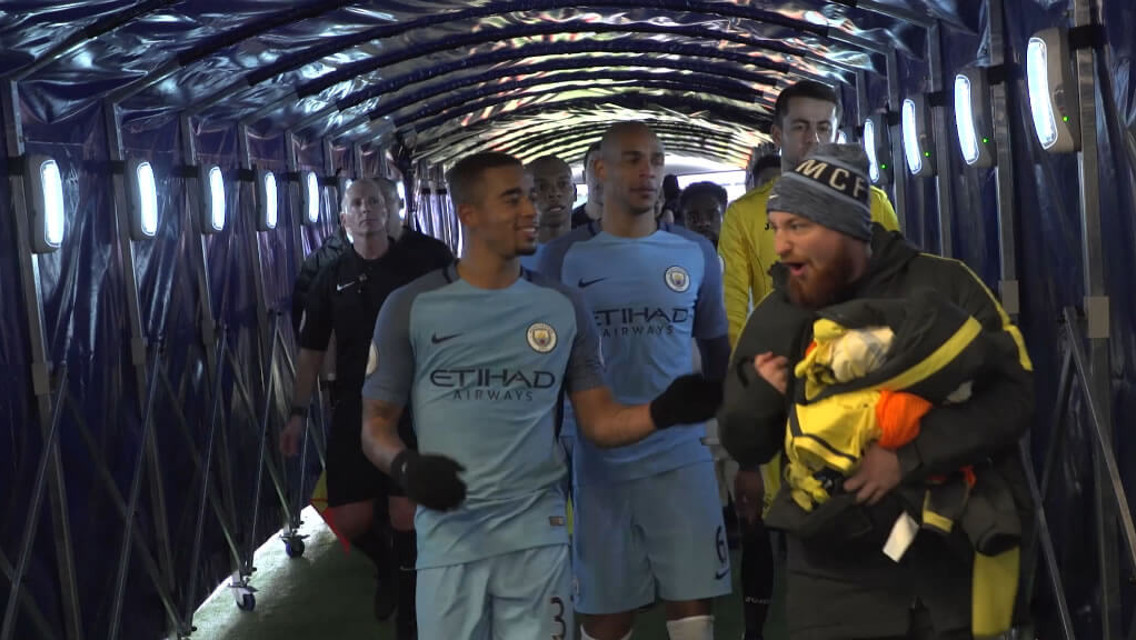 Man City v Swansea Tunnel Cam