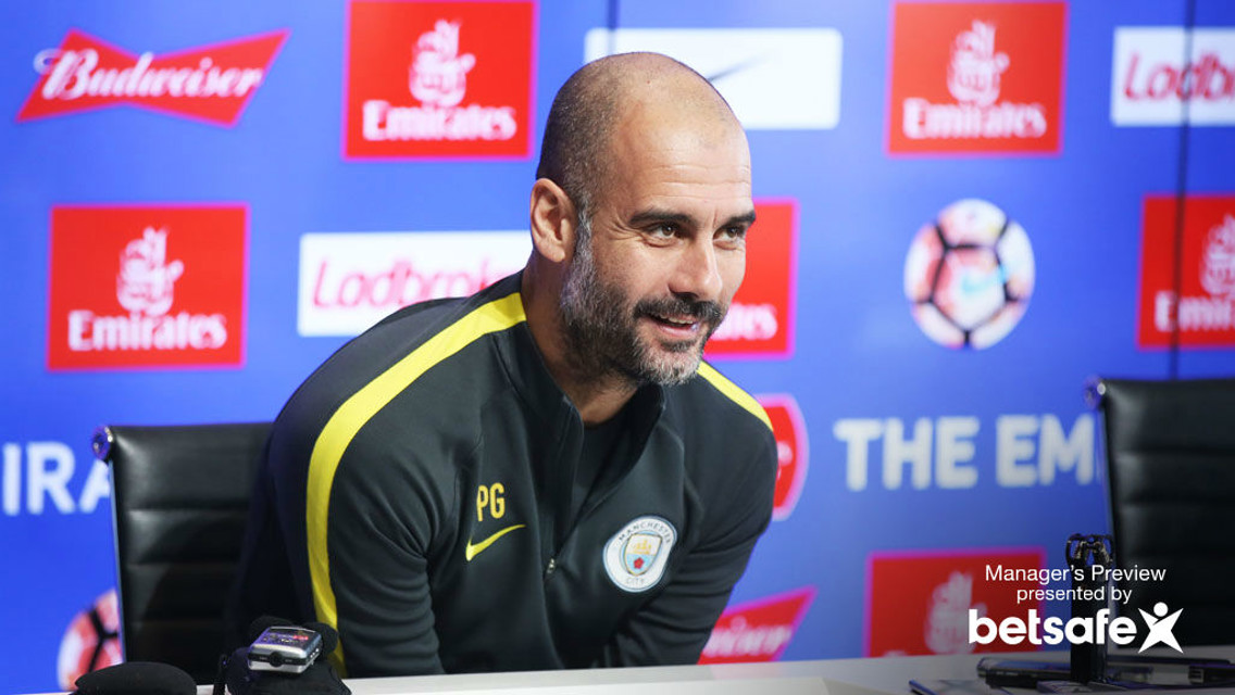ANTICPATION: Pep Guardiola is looking forward to his first taste of the FA Cup action.