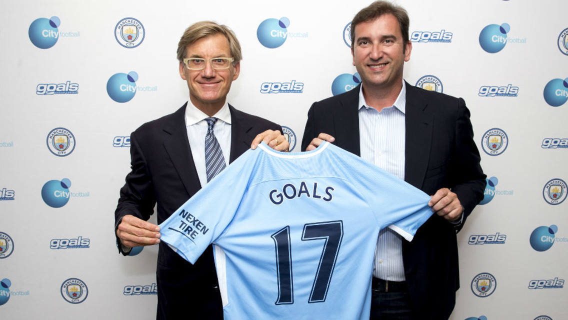 Nick Basing, Chairman of Goals and Ferran Soriano, Chief Executive of City Football Group