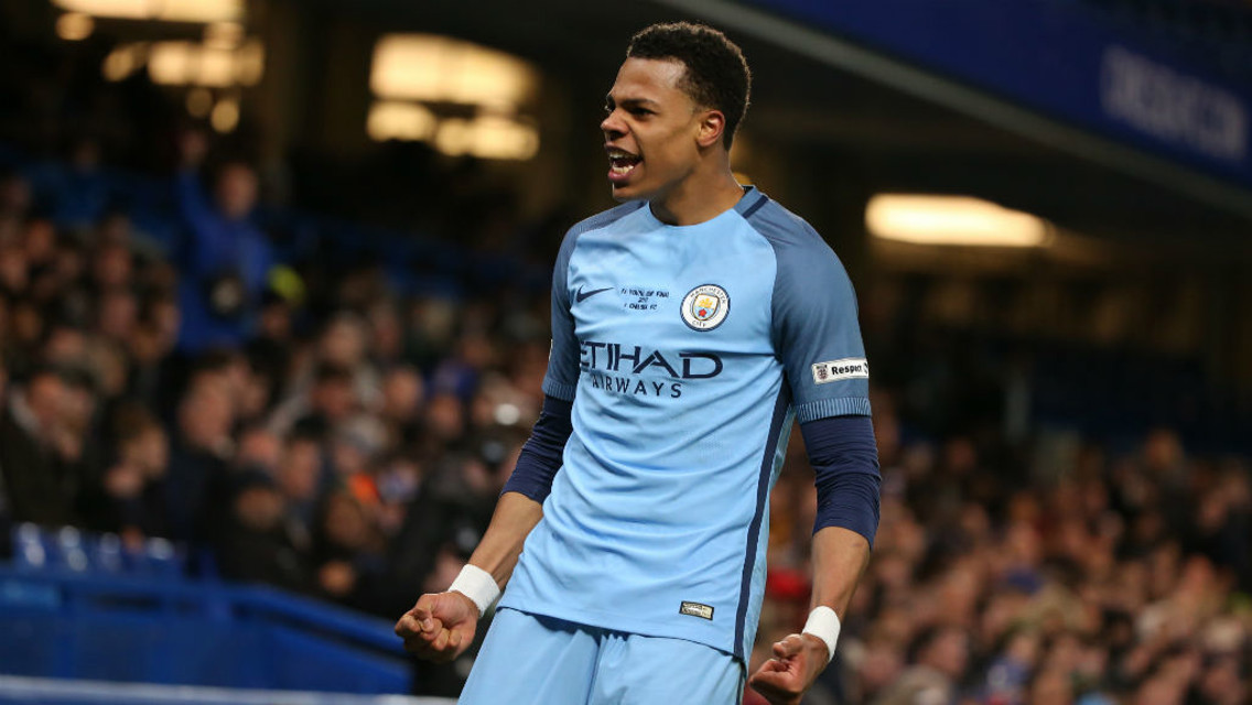 CHAMPIONS: Nmecha nagged the winner as England's Young Lions won the Under-19 European Championships 