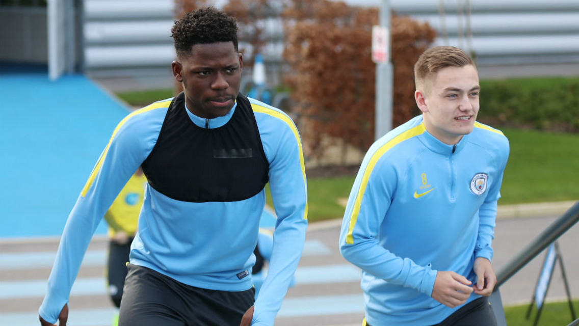 THREATENING TWO: Tom Dele-Bashiru and Luke Bolton could cause problems for United's defence