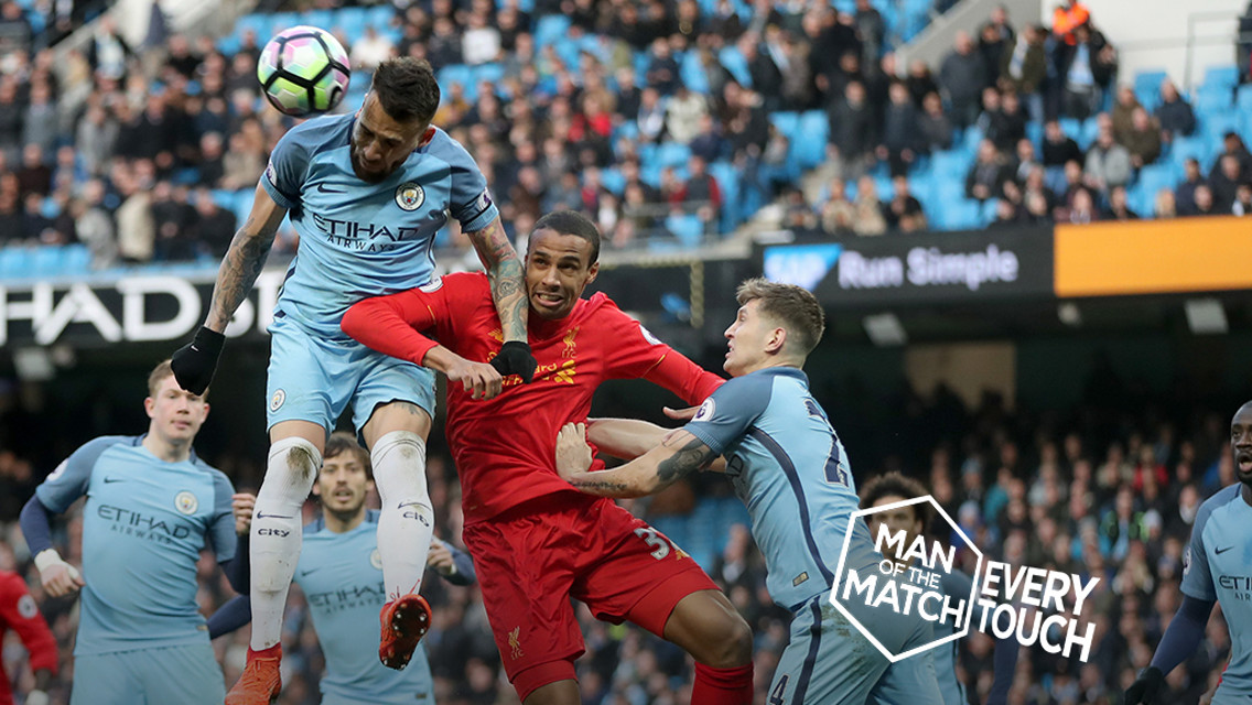 STAR MAN: Nicolas Otamendi had a solid display against Liverpool