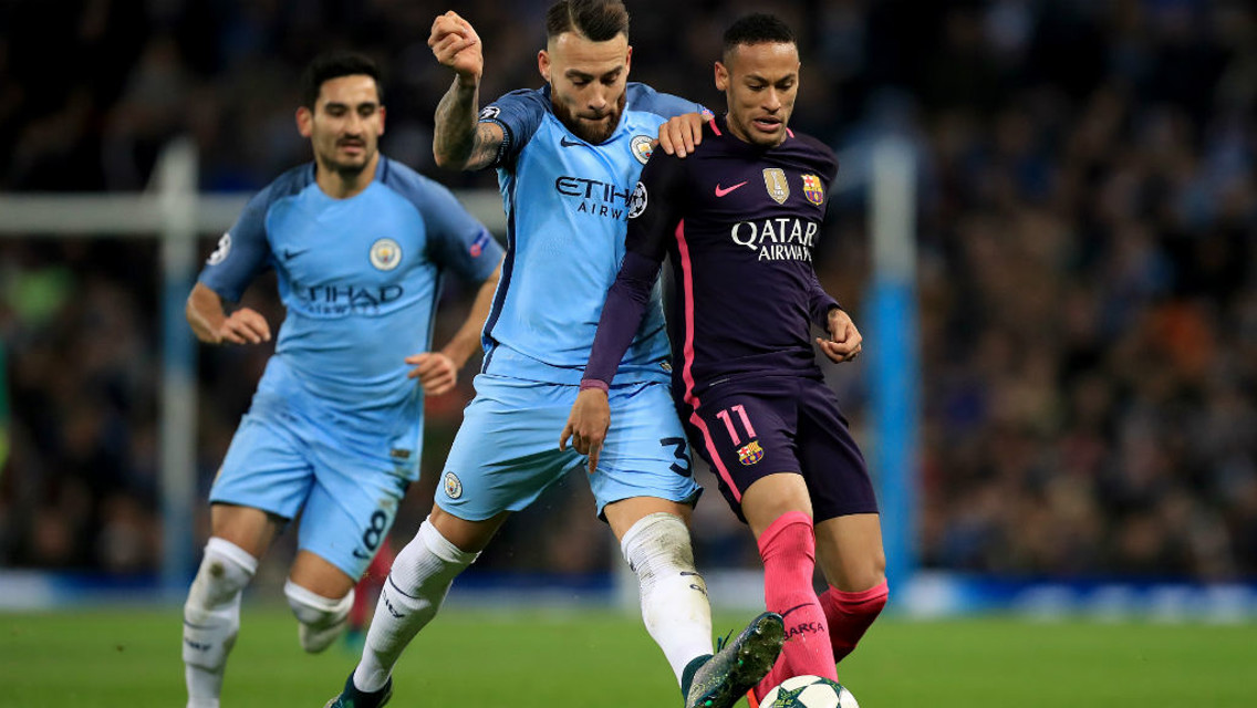 Nicolas Otamendi and Neymar