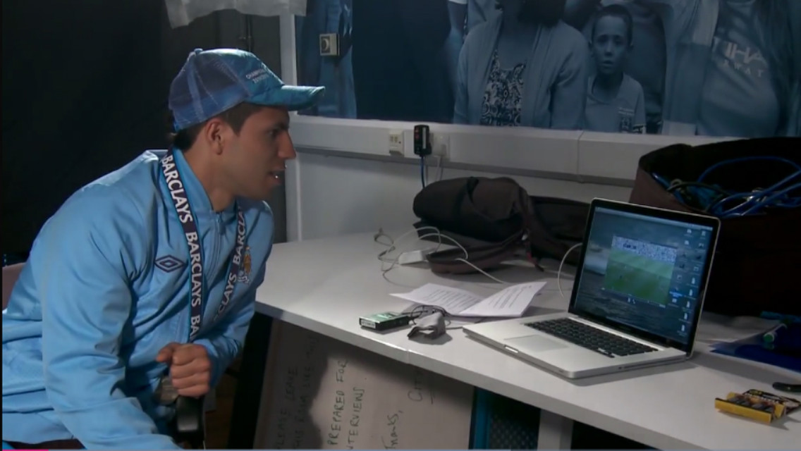 AGUEROOOOOO: Sergio watched back his historic goal against QPR in 2012