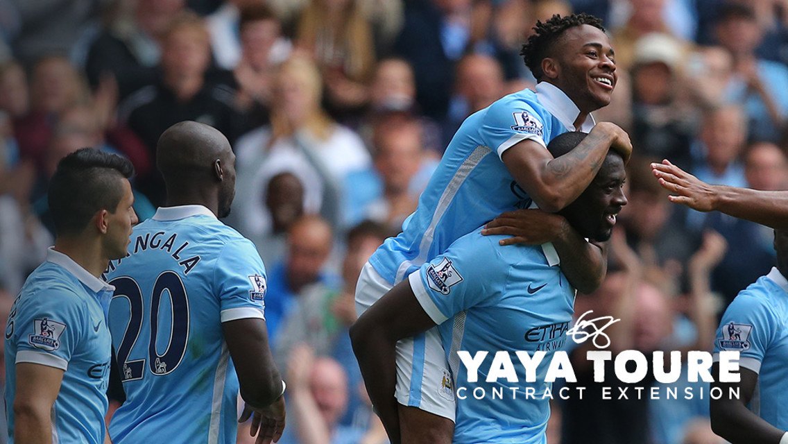 BLUE BOYS: Raheem Sterling says he is learning a lot from Yaya Toure
