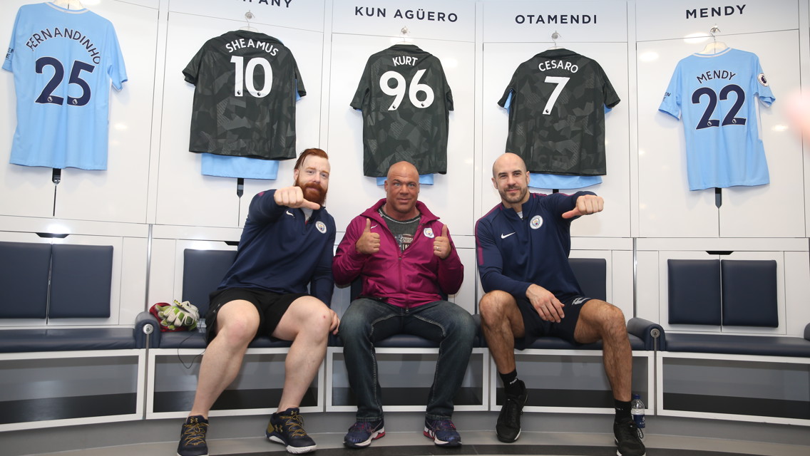 THE BAR: Sheamus, Cesaro and Kurt Angle of WWE Raw invade Manchester City
