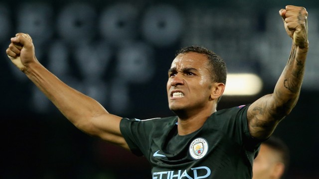 GET IN! Danilo celebrates a fine win in Naples