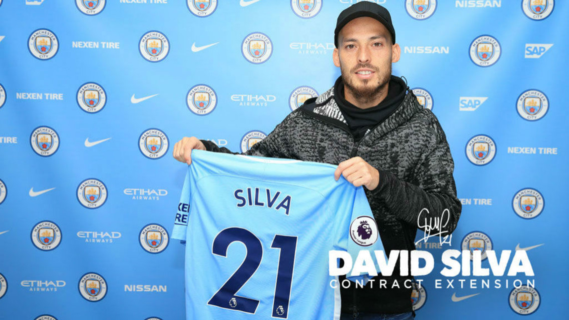STAYING POWER: David Silva has signed a contract extension with Manchester City