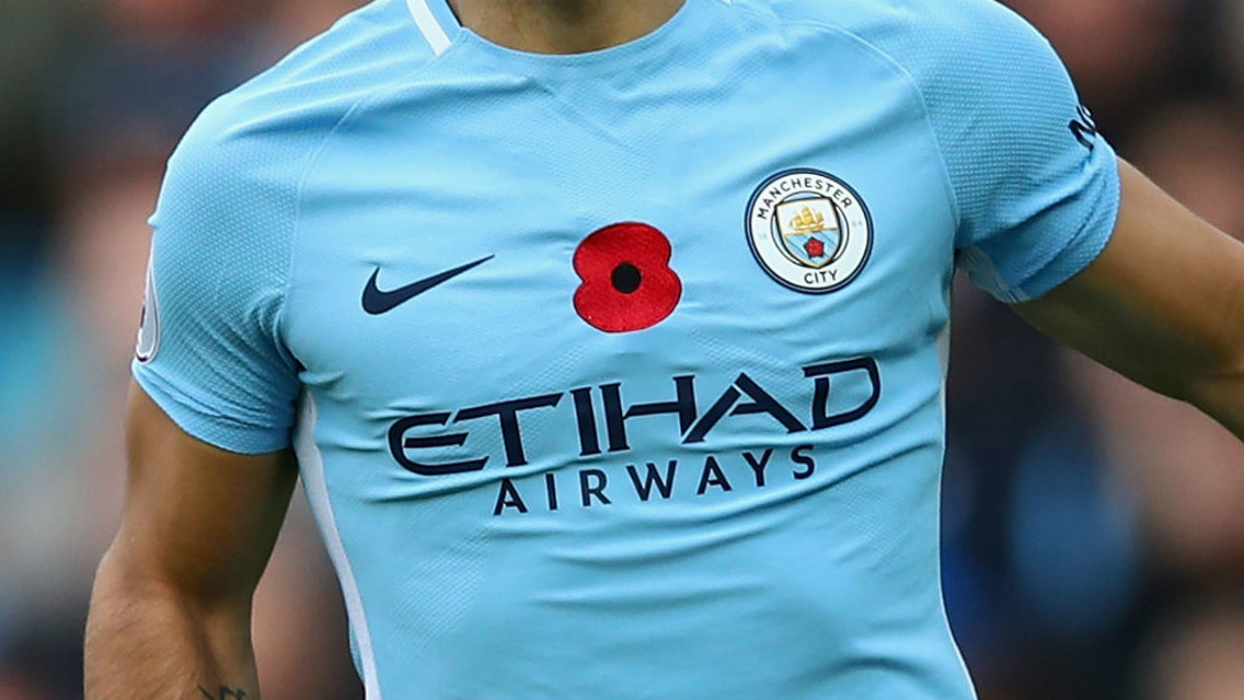 REMEMBRANCE: City will auction off the match day shirts from the Arsenal game to raise money for the Royal British Legion.