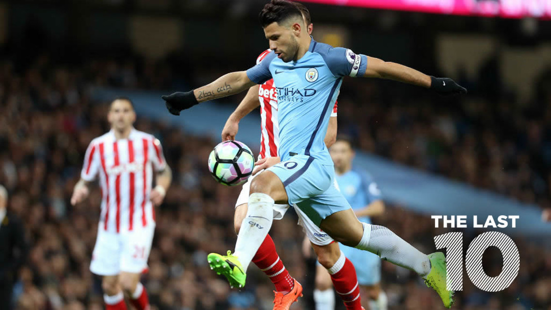 SERGIO SALVO: Aguero in action against Stoke