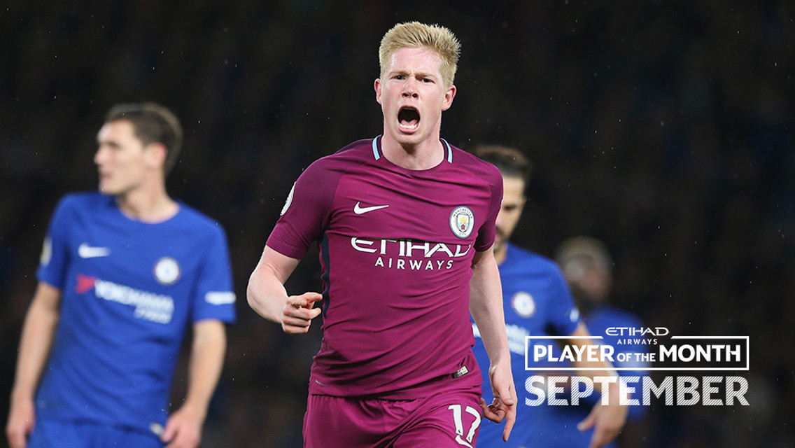 STAR MAN: Kevin De Bruyne has been named the Etihad Player of the Month for September