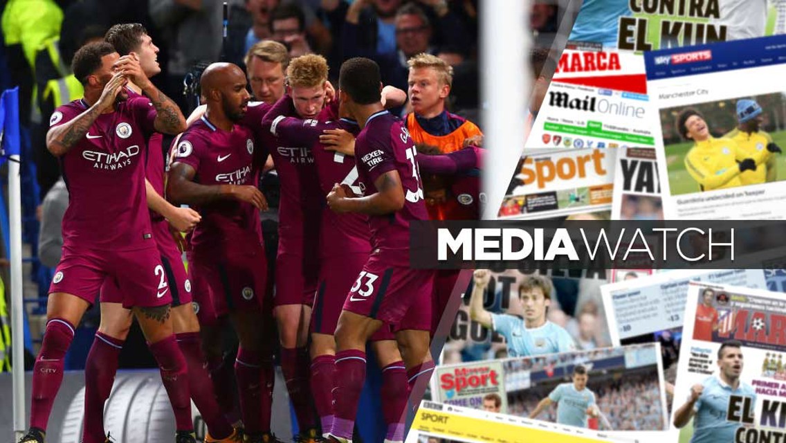 JOY: The players celebrate at stamford Bridge