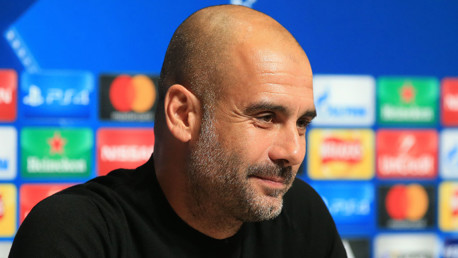 PEP TALK: Pep Guardiola addresses the media ahead of clash v Napoli.