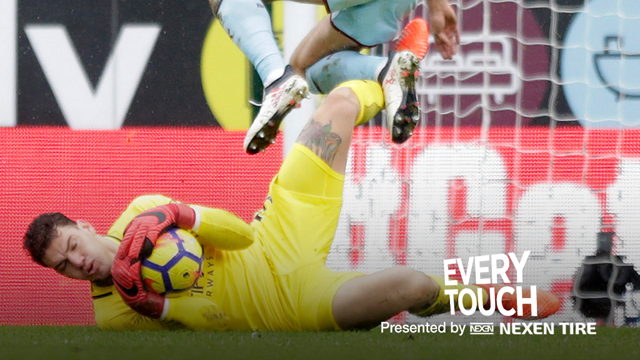 EVERY TOUCH: Ederson's superb display against Burnley.