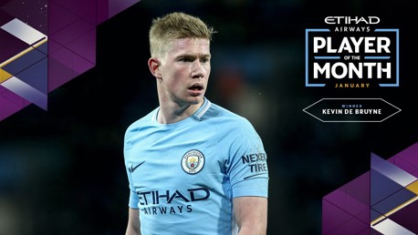 De Bruyne voted January Etihad Player of the Month