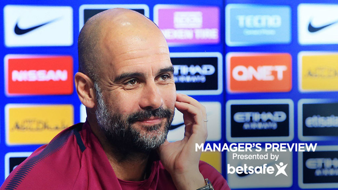 PEP TALK: Guardiola has called on his players to give everything they have on Sunday