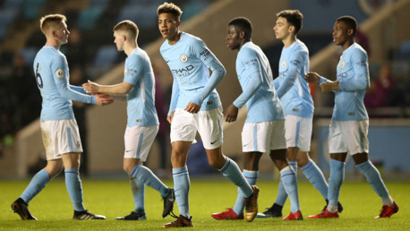 VICTORY: City celebrate Felix Nmecha's goal.