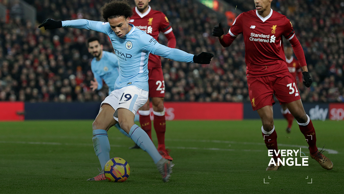 GOAL: Leroy Sane unleashes against Liverpool.