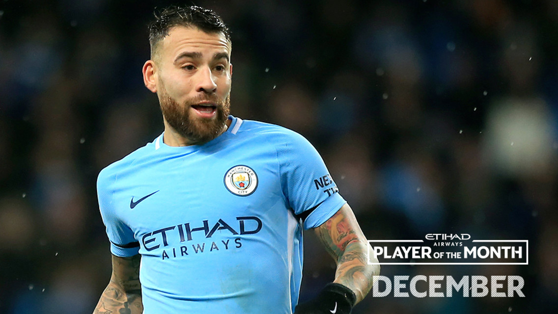 POTM: Nicolas Otamendi was voted as December's Etihad Player of the Month.
