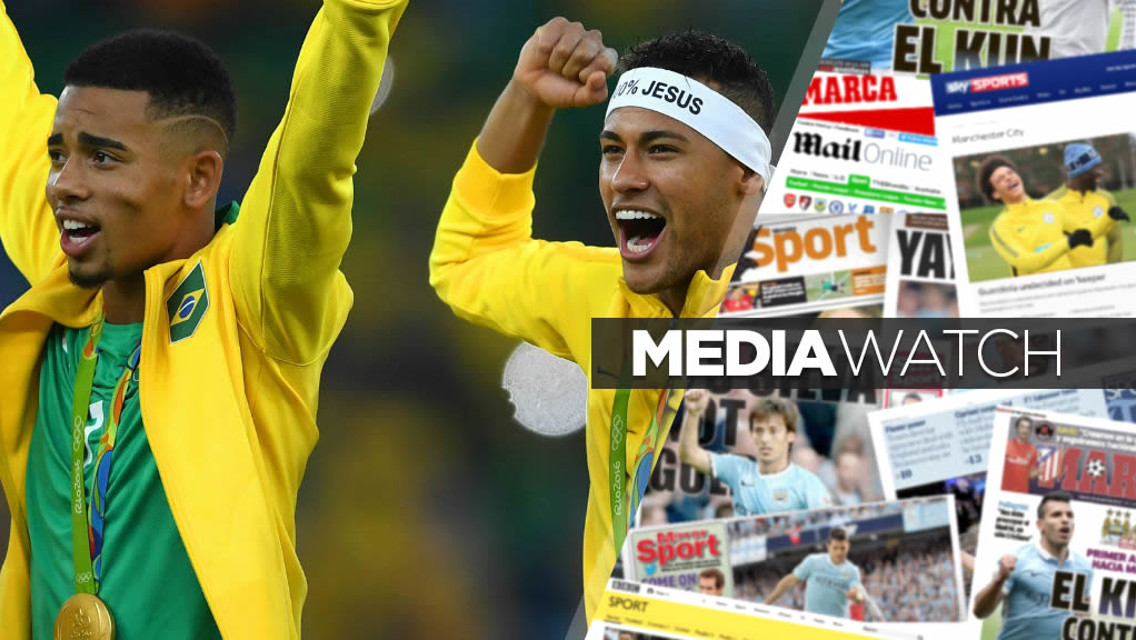 FITNESS ADVICE: Gabriel Jesus and compatriot Neymar