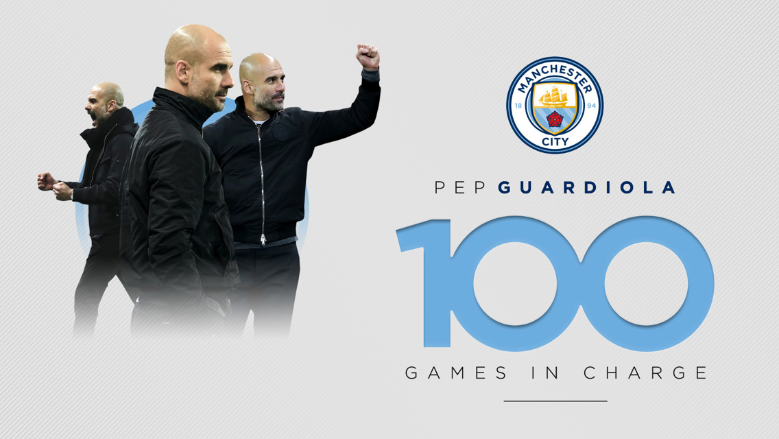 CITY CENTURY: Pep Guardiola will take charge of his 100th City game when City face Arsenal on Thursday night
