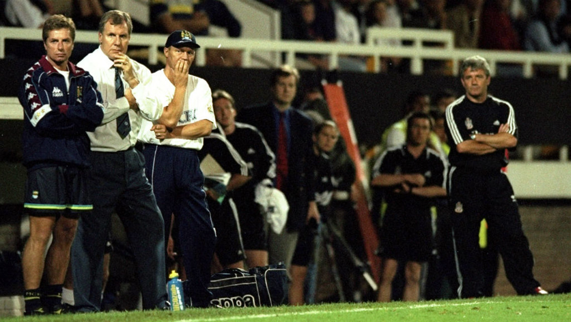 THINK PIECE: Boss Joe Royle (second left) and then Fulham manager Kevin Keegan in 1998