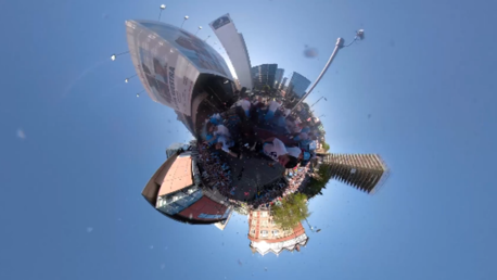 On the bus at the Champions parade