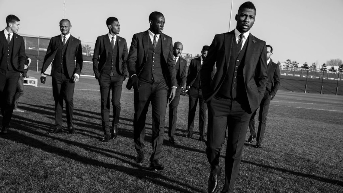SUITED AND BOOTED: Dsquared2's new and exclusive Manchester City suit.