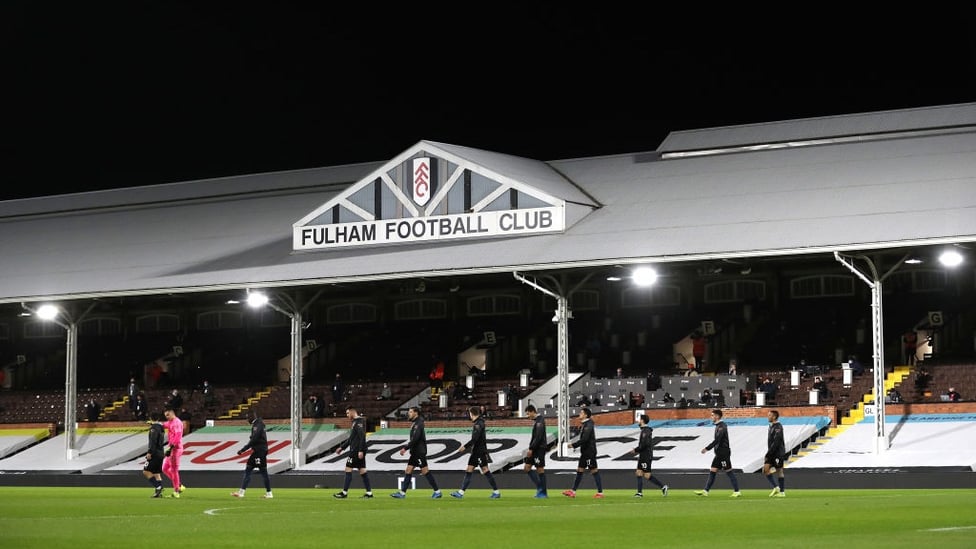 SQUAD GOALS : The starting team stroll onto the pitch ahead of kick off.