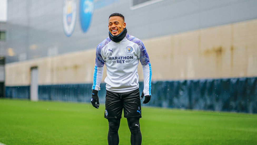 GRIN OF THE GAB: Gabriel Jesus is clearly loving his football at the moment!