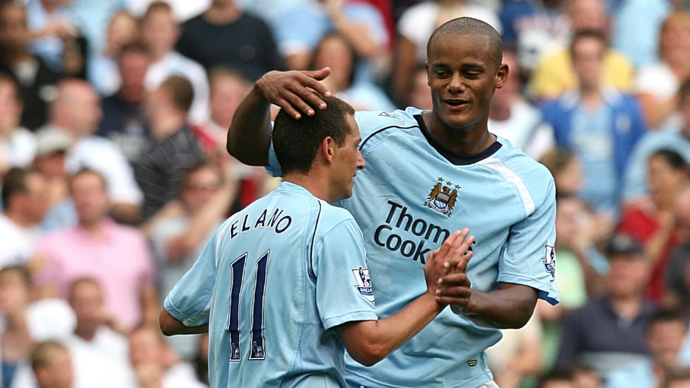YOUNG GUN : Kompany makes his debut for the Blues against West Ham in 2008