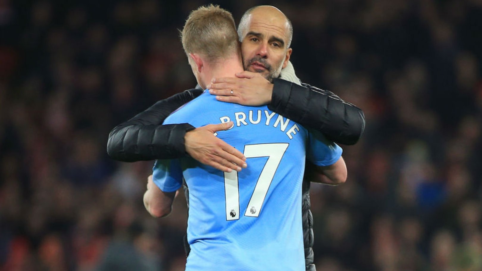 PEP TALK: The boss has hailed KDB's virtuoso display in the win over Leicester 