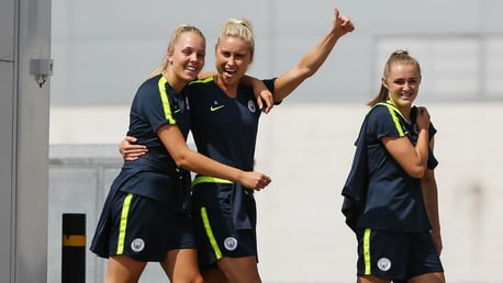 YOUTH AND EXPERIENCE: Ellie Roebuck, Steph Houghton and Georgia Stanway could soon reach historic milestones for England...