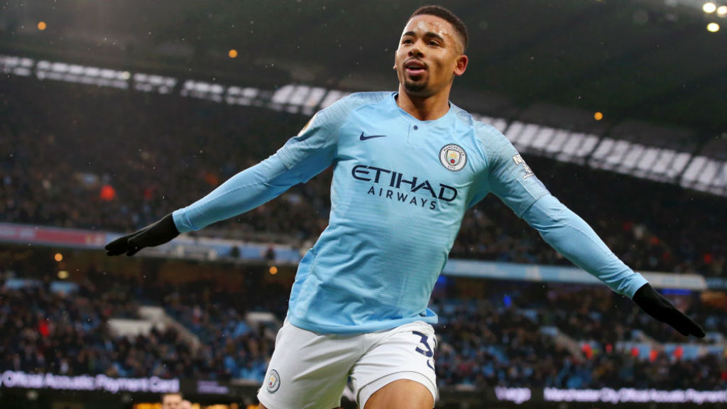 SAMBA SMILE : Gabriel Jesus wheels away in delight after scoring