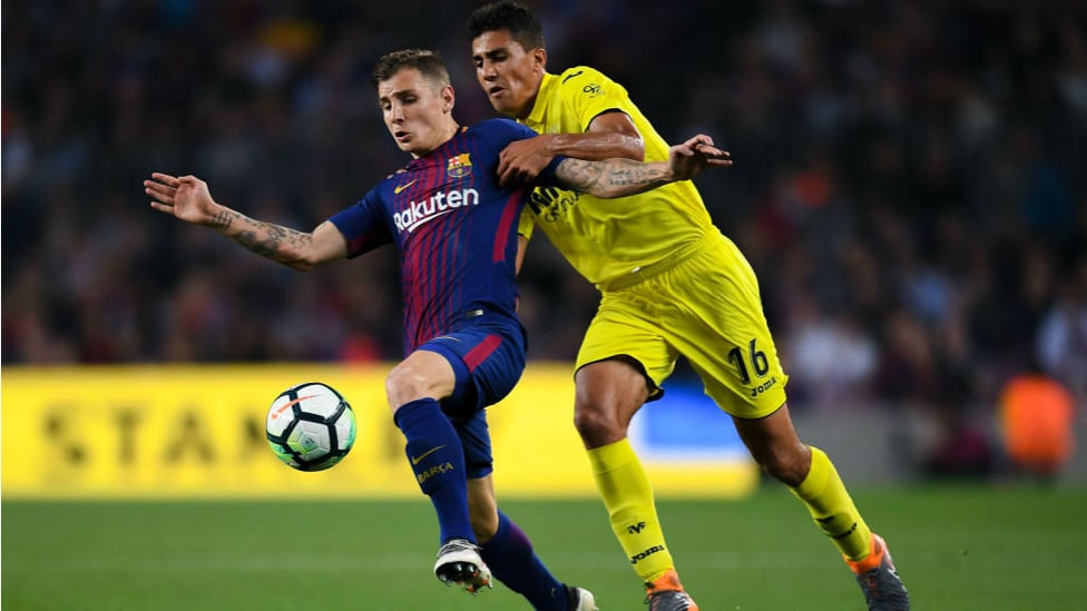 FIRST FOOTING : Rodri began his professional career with Villarreal and is seen here in action against Lucas Digne, then of Barcelona