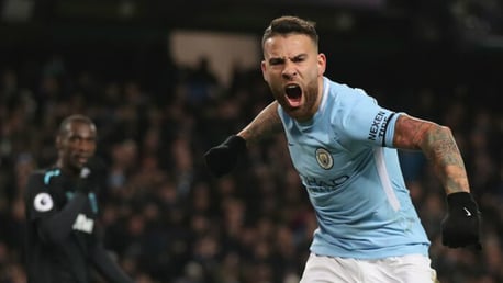 LEVELLER: Nicolas Otamendi celebrates the equaliser