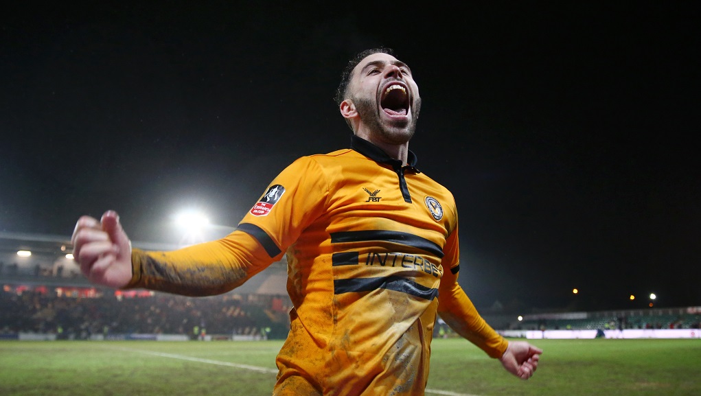 Robbie Wilmott celebrates scoring against Middlesbrough