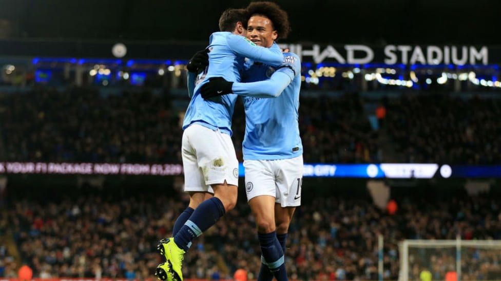 WINGERS : Brahim Diaz celebrates with Leroy Sane.