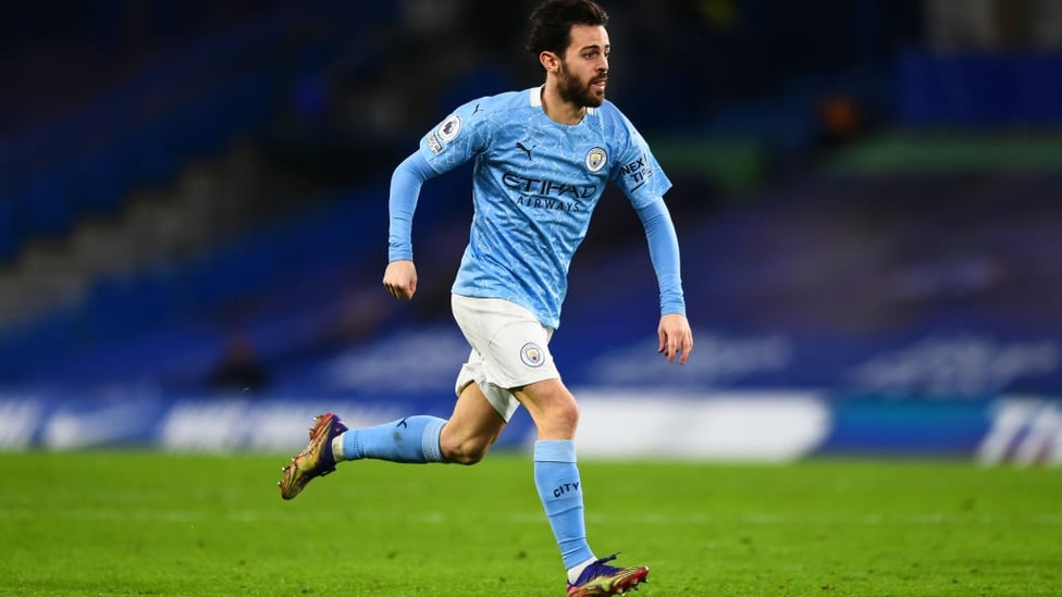 PACE TO BERN: Bernardo Silva races forward