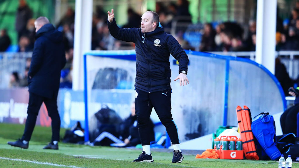 FORWARD MARCH: Nick Cushing sends out instructions to the City players