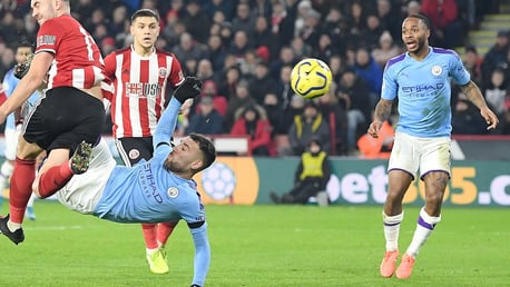 SPECTACULAR EFFORT: Nicolas Otamendi sees his overhead kick saved