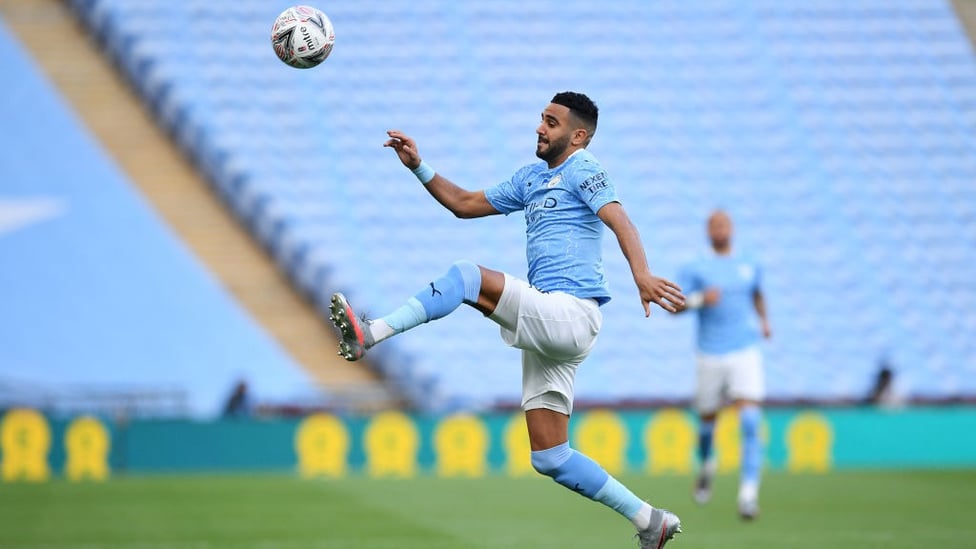 UNDER CONTROL: Riyad Mahrez does his best to keep the ball in