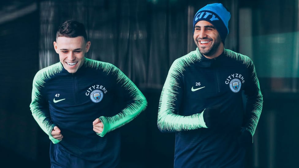 TWO'S COMPANY : Phil Foden and Riyad Mahrez get ready to rumble