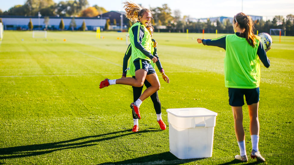 JUMP : Claire Emslie had lots of energy in today's session.